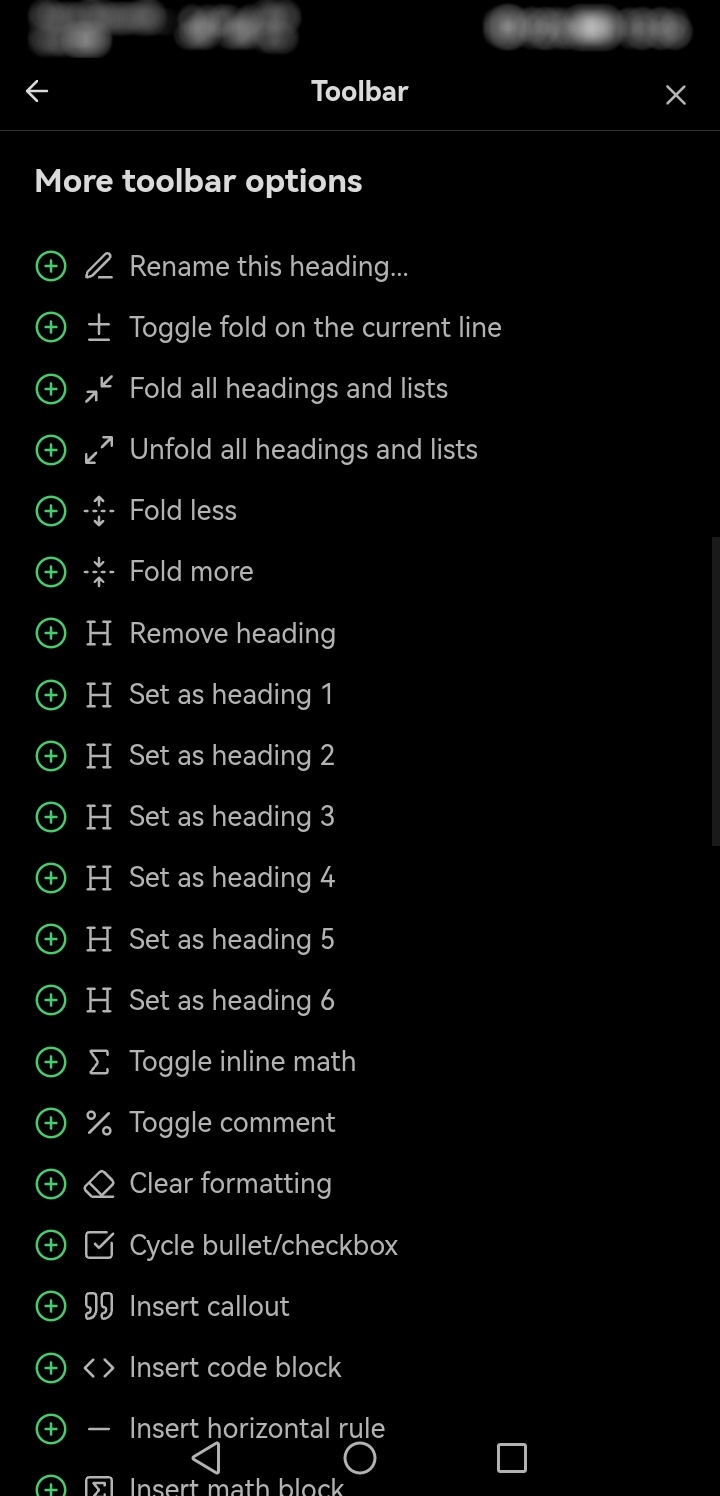 Obsidian - add more toolbar options